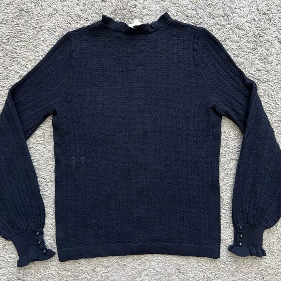 La Maille Sezane Sweater Cardigan Women's Merino Wool Blue - Picture 2 of 11